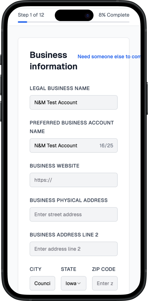Mobile before: cluttered form with multiple fields